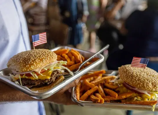 Burger and fries from SilverLake Bistro Miami Beach