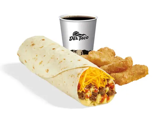 del taco breakfast burrito meal