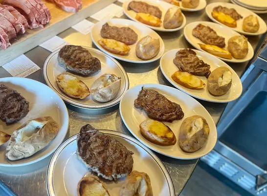 Steak on a plate from Abe & Louie