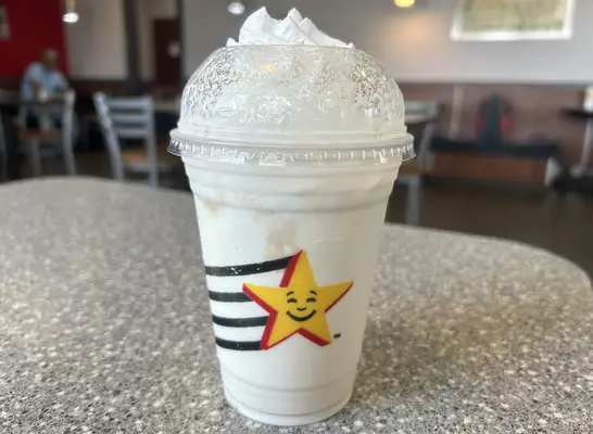 A vanilla milkshake from Carl