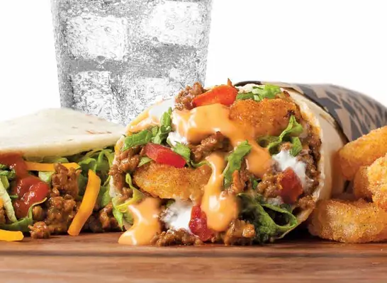 combo meat and potato burrito with soft taco from taco john