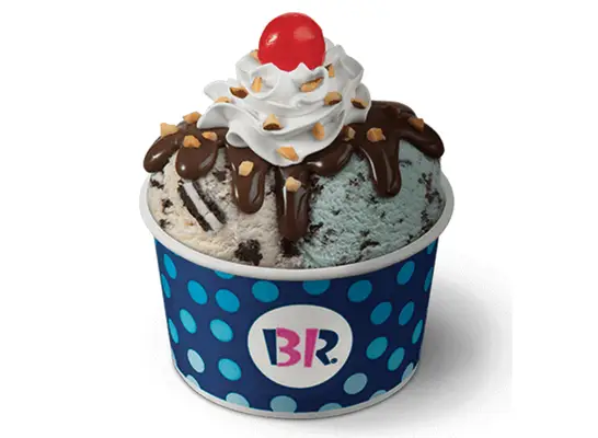 baskin robbins two scoop sundae