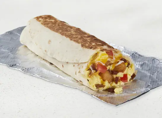 Taco Bell Grande Toasted Breakfast Burrito with Bacon