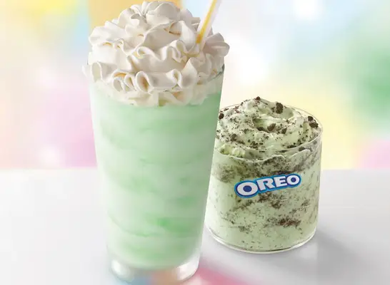 shamrock shake and oreo shamrock mcflurry