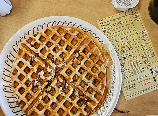 pecan waffle at waffle house