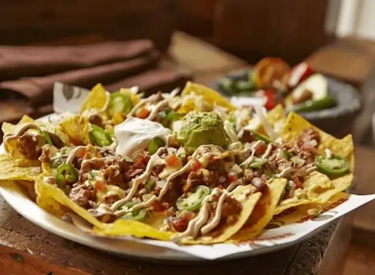 An assortment of Mexican-inspired food items from Chipotle arranged on a picnic table