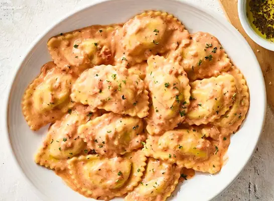 plate of Mezzaluna pasta from Carrabba