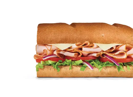 Subway Turkey Sub on a white background