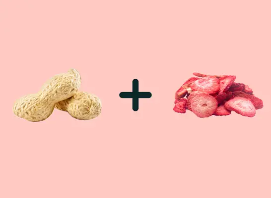 peanuts and freeze dried strawberries