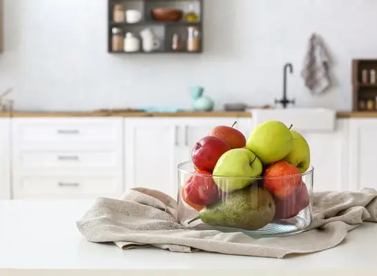 bowl of fruit on counter, healthy ways to lose weight without exercise
