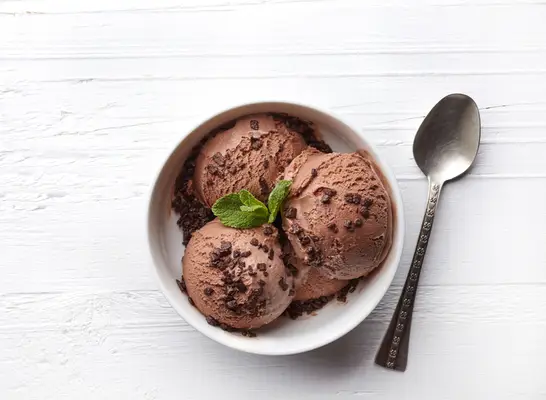 bowl of chocolate ice cream