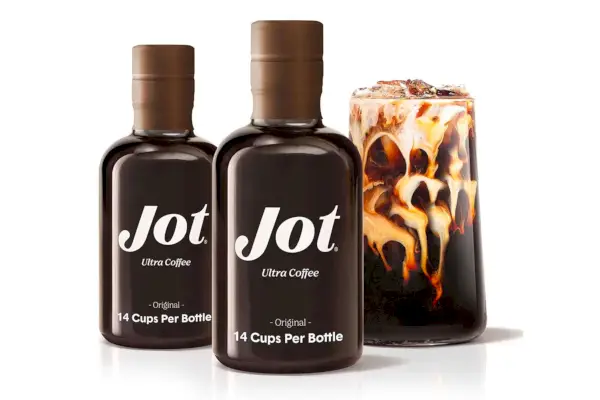 Jot Original - Concentrado de Café Orgânico. 150 mg de Cafeína. Uma colher de sopa cria instantaneamente café gelado ou quente. 14 porções por garrafa. 20x Café Líquido.