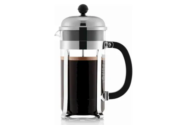 Bodum Cafetière à piston Chambord 34 oz, verre borosilicate haute température, acier inoxydable poli – Fabriquée au Portugal