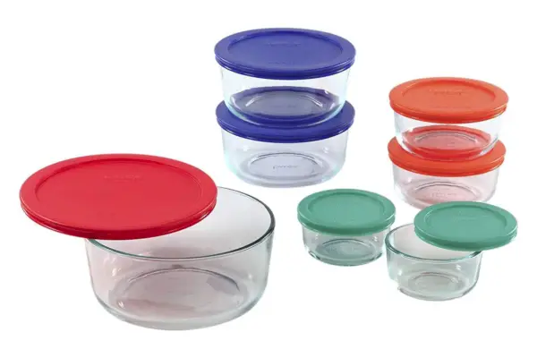 Pyrex Simply Store סט מיכלי אחסון מזון מזכוכית 14 יחידות