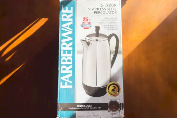 Farberware překapávač kávy Yosemite z nerezové oceli v krabici