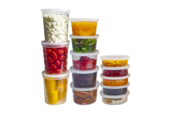 Pacote combinado de recipientes de armazenamento de alimentos DuraHome com tampas