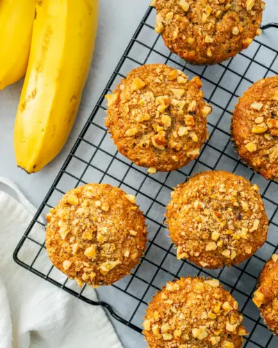 Muffins de plátano y nueces