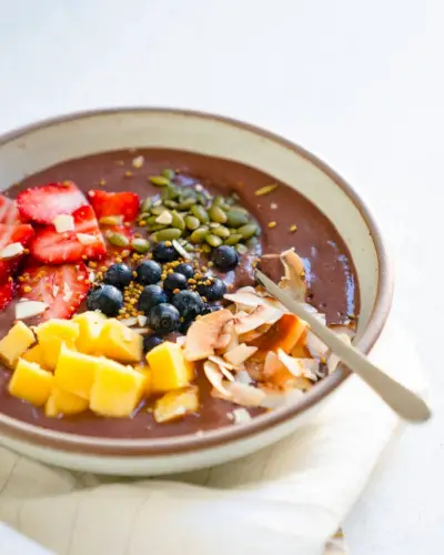 Receita de tigela de açaí caseiro