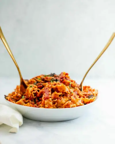 Pasta Mafaldine con Melanzane