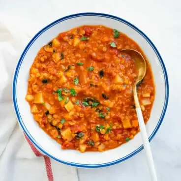 Sopa de lentilha com curry