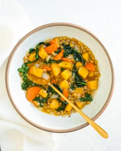 Butternusskürbis-Linsensuppe