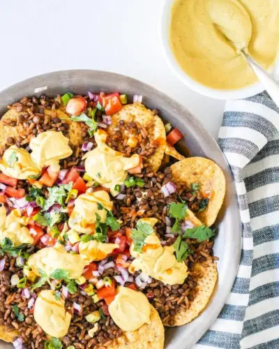 Nachos veganos | Nachos saudáveis ​​| Nachos carregados sem glúten
