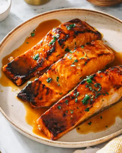 Salmão Glaceado com Mel