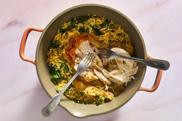 Frango na Panela com Orzo de Limão
