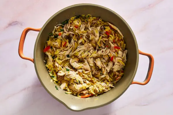 Frango na Panela com Orzo de Limão