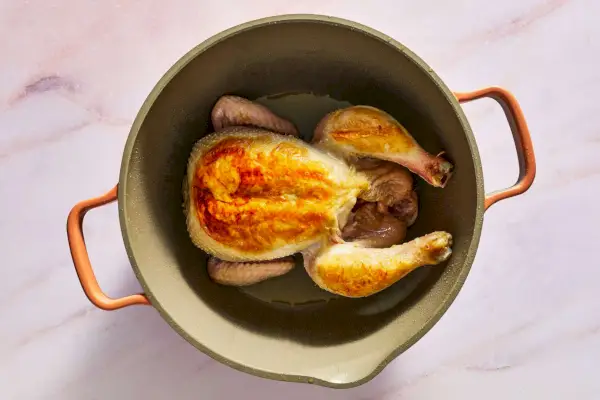 Frango na Panela com Orzo de Limão