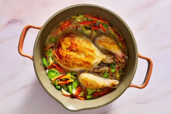 Frango na Panela com Orzo de Limão