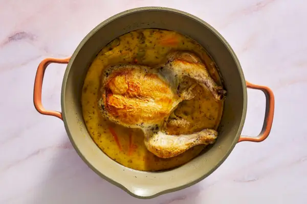 Frango na Panela com Orzo de Limão