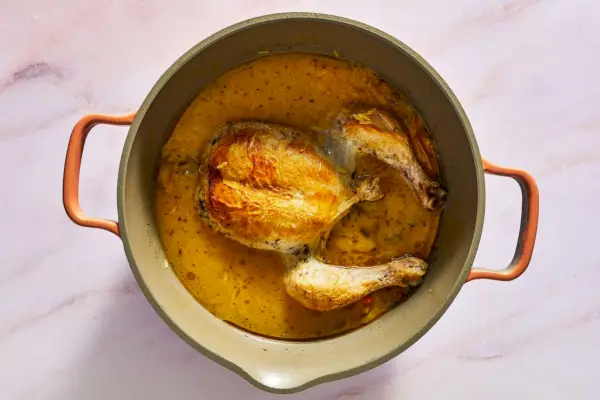 Frango na Panela com Orzo de Limão