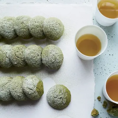 Biscuits au gâteau au thé matcha