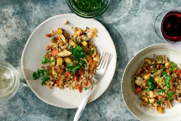 Farro-Salat mit geröstetem Wurzelgemüse