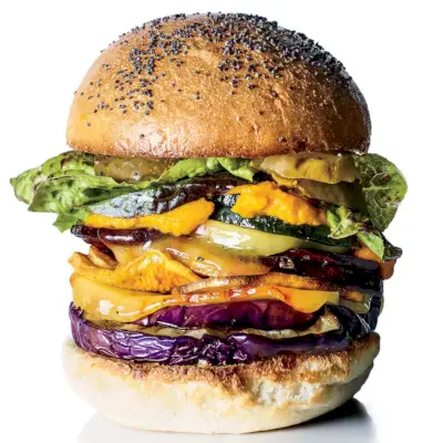 Pieczone burgery wegetariańskie z ketchupem marchewkowym