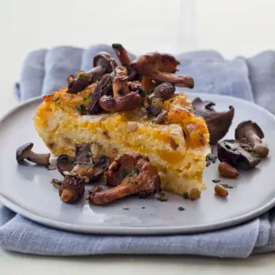Pieczona dynia piżmowaipolenta serowa