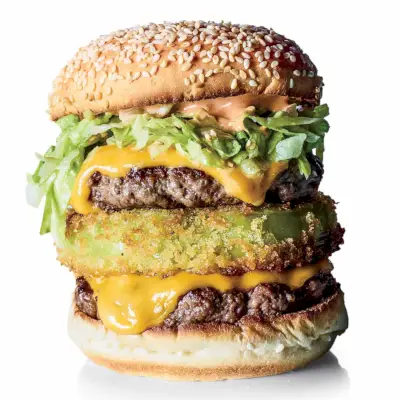 Doppi Cheeseburger Fritti Con Pomodori Verdi