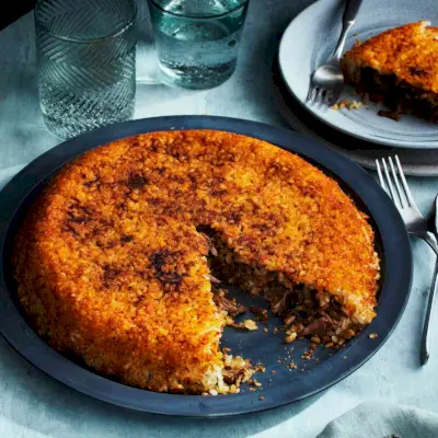 Bomba di Riso (gâteau de riz farci) au canard râpé