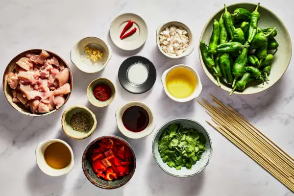 Ingredience na výrobu kuřete piri piri