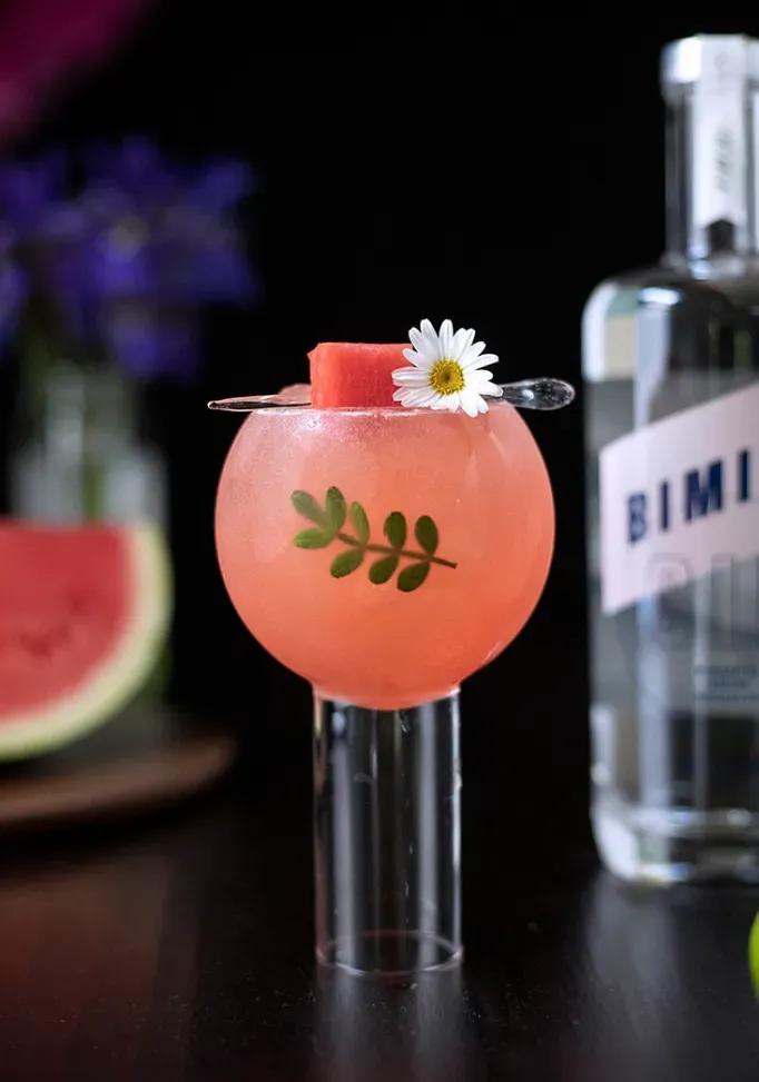 Enfriador de ginebra de sandía y fresa