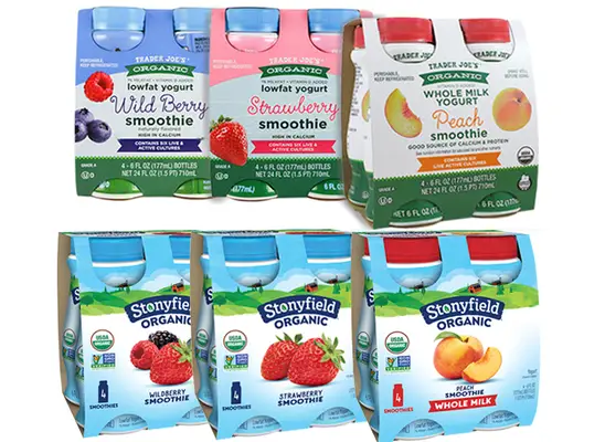 Trader joes organic yogurt smoothies from stonyfield