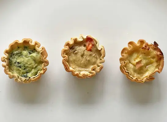 Eu tentei 8 quiches congelados
