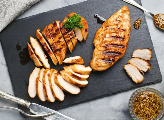 以下は、鶏肉、腰、脚、翼にあるタンパク質の数です。