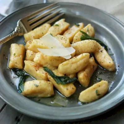 Gnocchi z dyni zimowej z brązowym masłem i szałwią