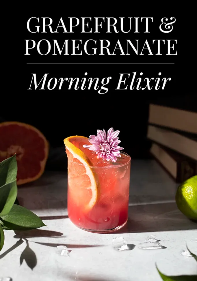 Sol de invierno (cóctel sin alcohol de pomelo y granada)' title=