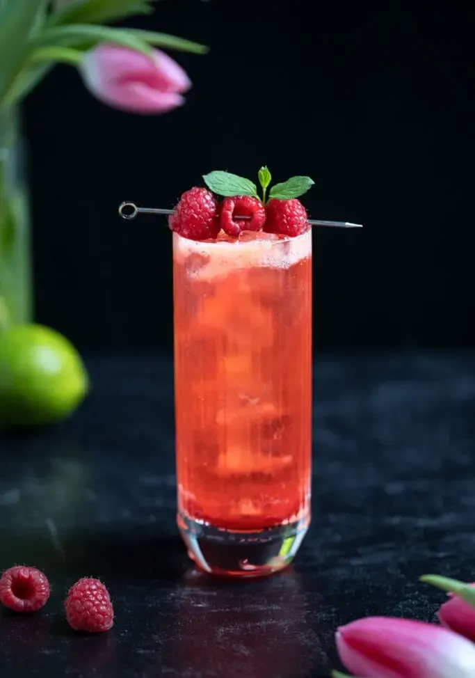 Mocktail Rickey al lampone