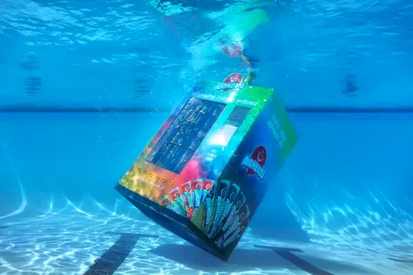 このキャンディ会社は 7,000 ドルの実物大の水中自動販売機を開発しました、それは驚くべきものです