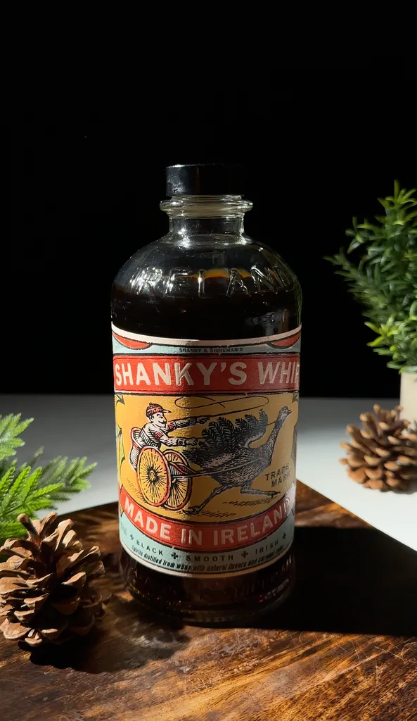 fľaša tmavého likéru s pštrosom na etikete.' loading='lazy' title=