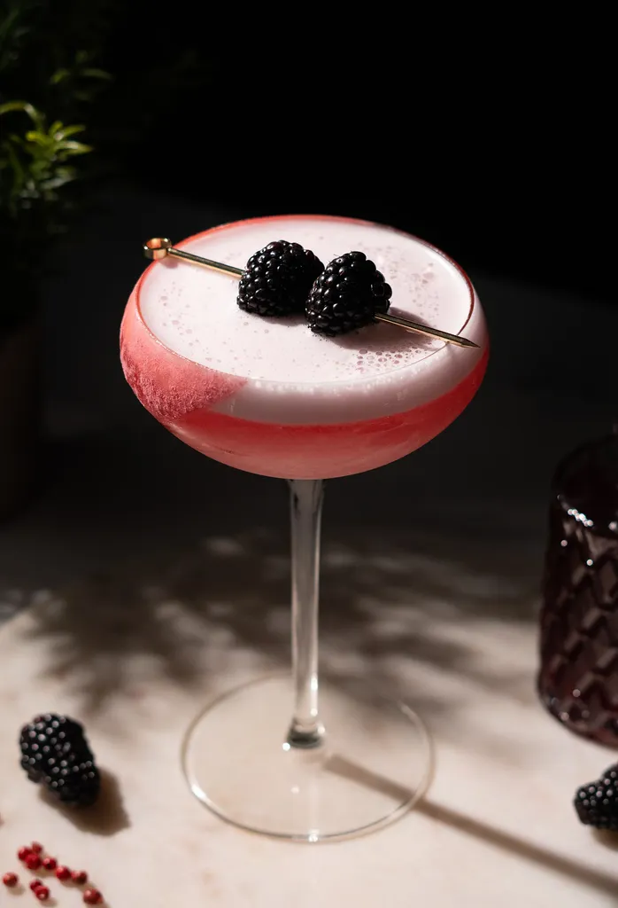 Blackberry Pink Peppercorn Gin Sour